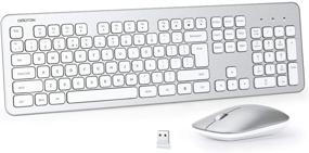 img 4 attached to 💻 OMOTON Ultra Thin Wireless Keyboard and Mouse Combo for Computer, PC, Desktop, Laptop - Full-Size 2.4GHz Wireless Keyboard and Mouse for Windows XP / 7/8 / 10 / Vista (Silver)