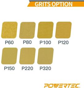 img 3 attached to 🪚 50 Pack of POWERTEC 44022G-50 Gold 5-Inch Hook and Loop Sanding Discs with 8 Holes, 220 Grit