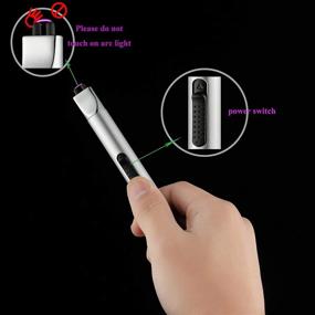 img 2 attached to 🔥 Silver Electric Arc Lighter - REQUIN Rechargeable USB Candle Lighter Windproof Flameless Grill Lighter, Long for Candle BBQ Camping Cooking