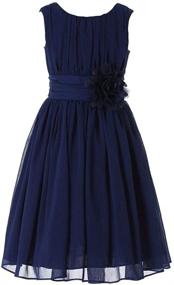 img 4 attached to 👗 Bow Dream: Stylish Chiffon Bridesmaids Dresses for Girls' Clothing