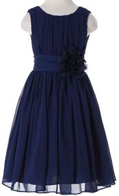 img 1 attached to 👗 Bow Dream: Stylish Chiffon Bridesmaids Dresses for Girls' Clothing