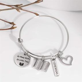 img 3 attached to 📚 So Many Books, So Little Time: Writer Bracelet Bookworm Jewelry for Book Lovers, Librarians, and Readers