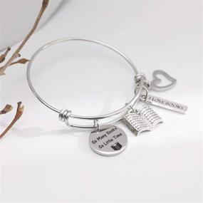 img 2 attached to 📚 So Many Books, So Little Time: Writer Bracelet Bookworm Jewelry for Book Lovers, Librarians, and Readers