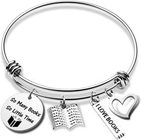 img 4 attached to 📚 So Many Books, So Little Time: Writer Bracelet Bookworm Jewelry for Book Lovers, Librarians, and Readers