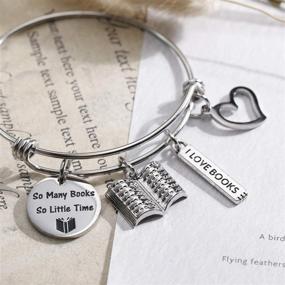 img 1 attached to 📚 So Many Books, So Little Time: Writer Bracelet Bookworm Jewelry for Book Lovers, Librarians, and Readers