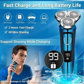 img 2 attached to 🪒 Gbuild Electric Razor for Men - Wet and Dry Rechargeable Shaver"
