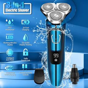 img 4 attached to 🪒 Gbuild Electric Razor for Men - Wet and Dry Rechargeable Shaver"