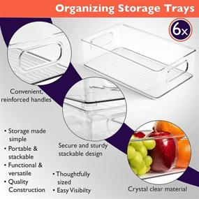 img 3 attached to ClearSpace Plastic Pantry Organization and Storage Bins: The Ultimate Kitchen Storage Solution - Fridge, Cabinet, and Refrigerator Organizer Bins (6 Pack)