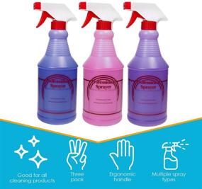 img 2 attached to 🧴 Houseables Cleaning Solution Spray Bottles, 24 oz, 3 Pack, No-Clog, Leak-Proof Adjustable Nozzle, Janitorial, Housekeeping, Chemical, All-Purpose Cleaners, Glass Cleaner Sprayer