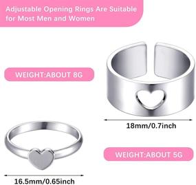 img 3 attached to 8-Piece Matching Butterfly Rings Set: Adjustable Aircraft Promise Bands for Wedding & Friendship