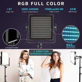 img 3 attached to 🌈 Switti RGB Video Light, Full Color Studio Photography Lighting Kit, 50W LED Panel Light with Softbox, 552 LEDs/CRI 97+, 2600K-10000K/0-360 Adjustable Colors/9 Scene Light Modes