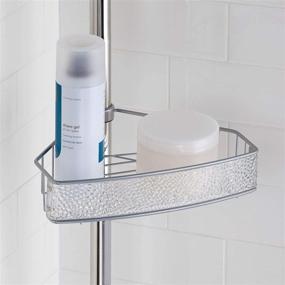 img 1 attached to 🚿 InterDesign Rain Metal Shower Adjustable and Expandable Tension Shower Bath Caddy for Bathroom Organization and Storage – Silver