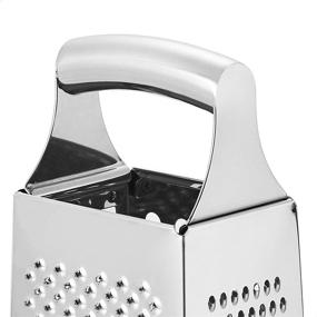 img 2 attached to 🧀 AmazonCommercial Stainless Steel Heavy-Duty Cheese Grater: 4-Sided Box Grater with Non-Slip Base (9 Inch) - Premium Quality for Effortless Grating