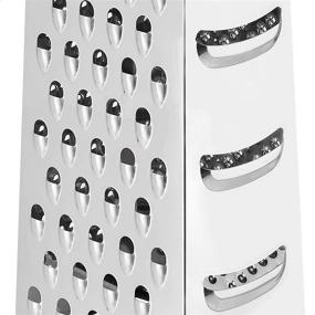 img 1 attached to 🧀 AmazonCommercial Stainless Steel Heavy-Duty Cheese Grater: 4-Sided Box Grater with Non-Slip Base (9 Inch) - Premium Quality for Effortless Grating