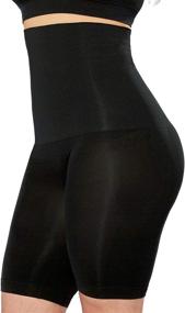 img 4 attached to Shapermint High-Waisted Body Shaper Shorts: Women's Tummy Control Shapewear with Thigh Slimming Technology