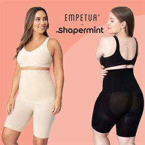 img 2 attached to Shapermint High-Waisted Body Shaper Shorts: Women's Tummy Control Shapewear with Thigh Slimming Technology