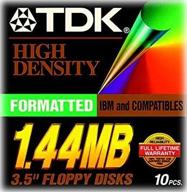 tdk 3.5in 1.44mb pre-fmt ibm black diskettes 10-pack: discontinued by manufacturer logo