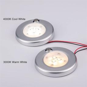 img 3 attached to 🚐 Maichis 4'' RV 12V LED Puck Light Fixture - Touch Dimmer Switch, Full Aluminum Surface Mount Interior LED Light for Camper, Marine, Boat, RV - 3000K Warm White (6 Pack)