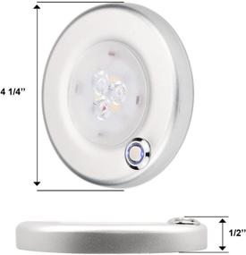 img 1 attached to 🚐 Maichis 4'' RV 12V LED Puck Light Fixture - Touch Dimmer Switch, Full Aluminum Surface Mount Interior LED Light for Camper, Marine, Boat, RV - 3000K Warm White (6 Pack)