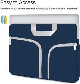 img 1 attached to 📱 HESTECH Tablet Sleeve Case, Navy Blue, for Chromebook Duet 10.1"/10.2-inch iPad/9.7 10.9 iPad Air 4/11 10.5 New iPad Pro/Samsung Galaxy Tab 10.1 S6 Lite, S7 Smart Keyboard