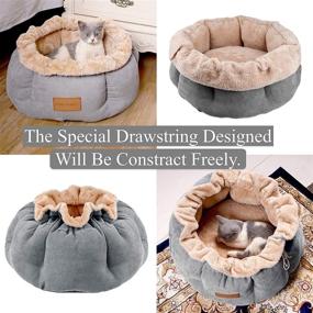 img 1 attached to 🐱 Warm and Cozy GAPZER Cat Bed for Indoor Cats - Machine Washable, Fluffy and Anti-Anxiety - Small/Medium, Grey!