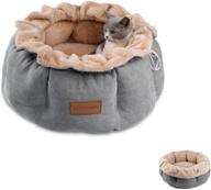 🐱 warm and cozy gapzer cat bed for indoor cats - machine washable, fluffy and anti-anxiety - small/medium, grey! logo