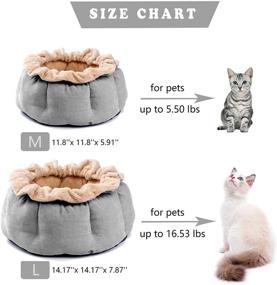 img 3 attached to 🐱 Warm and Cozy GAPZER Cat Bed for Indoor Cats - Machine Washable, Fluffy and Anti-Anxiety - Small/Medium, Grey!