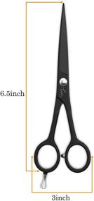 img 2 attached to ✂️ Top-quality Barber Scissors – Haircut Scissors – Premium Salon Scissors – BLACK Steel Hair Scissors – 6.5 Inches Barber Scissors, Ergonomic Design, Rust Resistant, Anti-Slip