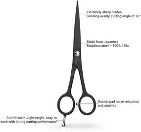 img 3 attached to ✂️ Top-quality Barber Scissors – Haircut Scissors – Premium Salon Scissors – BLACK Steel Hair Scissors – 6.5 Inches Barber Scissors, Ergonomic Design, Rust Resistant, Anti-Slip