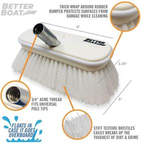 img 3 attached to 🛥️ Efficient Boat Deck Brush with Stiff Bristles & Bumper - 8" Head Scrubber for Optimal Cleaning Performance