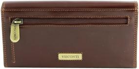 img 4 attached to 👜 Стильный и практичный: кошелек Visconti Monza 10 для женщин из мягкой коричневой кожи, большого размера с чекбуком.