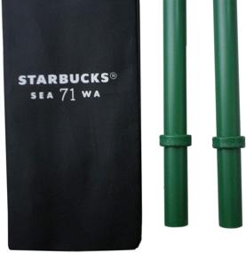 img 2 attached to 🌿 Starbucks Reusable Straws Set - 2 PCS Venti Size Straws: Eco-Friendly Solution with Brush and Pouch