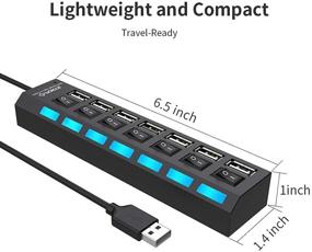 img 1 attached to 🔌 Sunvito 7-Port USB 2.0 Hub: Efficient USB Hub 2.0 Splitter with Switches and LEDs