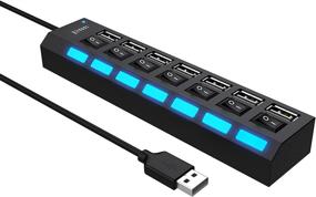 img 4 attached to 🔌 Sunvito 7-Port USB 2.0 Hub: Efficient USB Hub 2.0 Splitter with Switches and LEDs