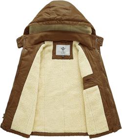 img 2 attached to WenVen Cotton Sherpa Hooded Jacket: Trendy and Warm Boys' Outerwear for Jackets & Coats