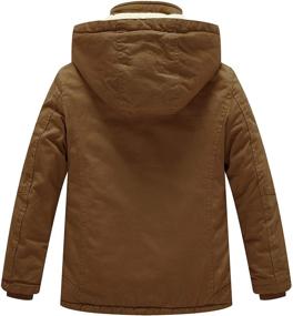 img 3 attached to WenVen Cotton Sherpa Hooded Jacket: Trendy and Warm Boys' Outerwear for Jackets & Coats
