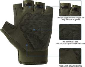 img 2 attached to Fingerless Military Breathable Lightweight Motorcycling