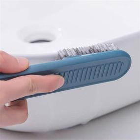 img 1 attached to Soft Bristle Cleaning Brush for Laundry, Clothes, and Shoes - Easy Grip Scrubbing Brush for Countertops and Bathtubs (Blue)