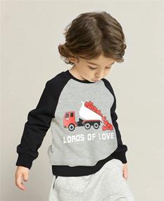 img 3 attached to Sweatshirt Toddler Crewneck Pullover Valentine Boys' Clothing