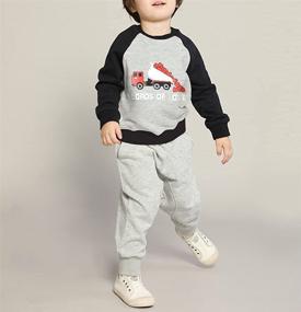 img 1 attached to Sweatshirt Toddler Crewneck Pullover Valentine Boys' Clothing