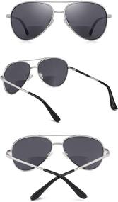 img 1 attached to 🕶️ Enhance your Vision and Style with JM Classic Aviator Bifocal Reading Glasses Sunglasses Readers for Men Women