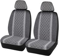 🔲 gray diamond jacquard baja blanket seat covers - universal fit for car, truck, suv, vans, low back, airbag compatible, road comforts logo