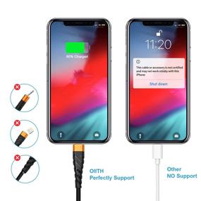 img 1 attached to 🔌 OIITH iPhone Charger Cable 3-Pack 6ft - MFi Certified iPhone Charging Cord 6 Foot, Extra Long 6 Feet iPhone Charger Cord - 2.4A iPhone Power Wire Compatible with iPhone 12/11/XS/Max/XR/X/8/8P/7P/6/iPad