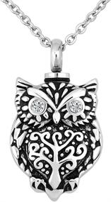 img 4 attached to 🦉 Night Owl Animal Urn Necklace for Ashes - Elegant Memorial Keepsake Pendant for Cremation