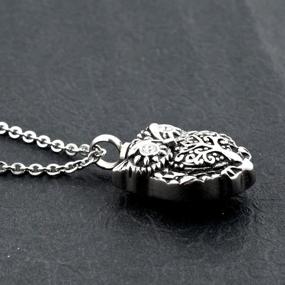 img 3 attached to 🦉 Night Owl Animal Urn Necklace for Ashes - Elegant Memorial Keepsake Pendant for Cremation