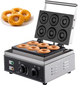 img 4 attached to 🍩 VBENLEM 110V Коммерческая вафельно-пончиковая машина: двустороннее нагревание, электрический приготовитель пончиков с антипригарным покрытием из тефлона