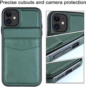 img 1 attached to 📱 LakiBeibi iPhone 11 Wallet Case - Dual Layer Lightweight Premium Leather with Card Slot, Magnetic Lock, and Flip Protective Design - Dark Green, 6.1 Inches (2019)