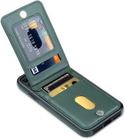 img 4 attached to 📱 LakiBeibi iPhone 11 Wallet Case - Dual Layer Lightweight Premium Leather with Card Slot, Magnetic Lock, and Flip Protective Design - Dark Green, 6.1 Inches (2019)