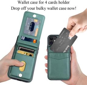 img 2 attached to 📱 LakiBeibi iPhone 11 Wallet Case - Dual Layer Lightweight Premium Leather with Card Slot, Magnetic Lock, and Flip Protective Design - Dark Green, 6.1 Inches (2019)