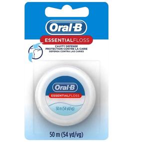 img 3 attached to Oral-B Essential Waxed Unflavored Floss - Pack of 2, 54 Yards (50 meters) for Effective Oral Care